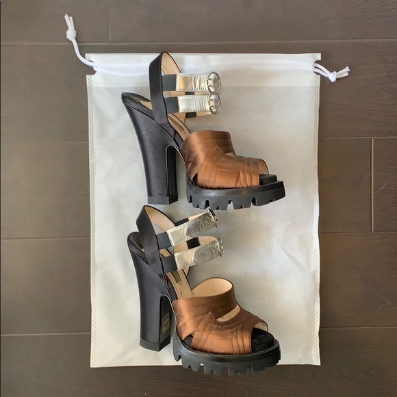 Prada Ankle Strap Platform Sandals - Picture 2 of 8